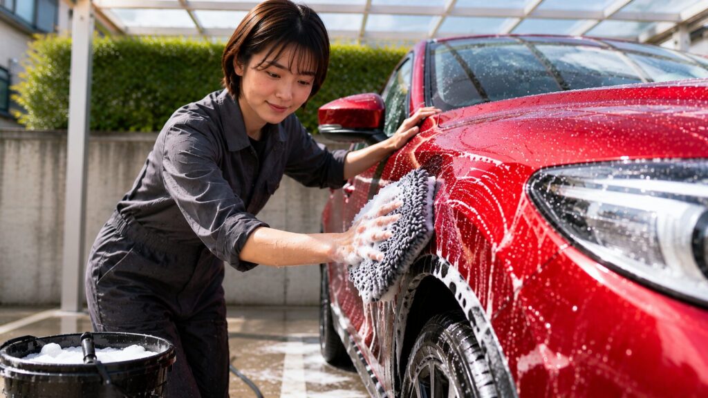 洗車している様子
